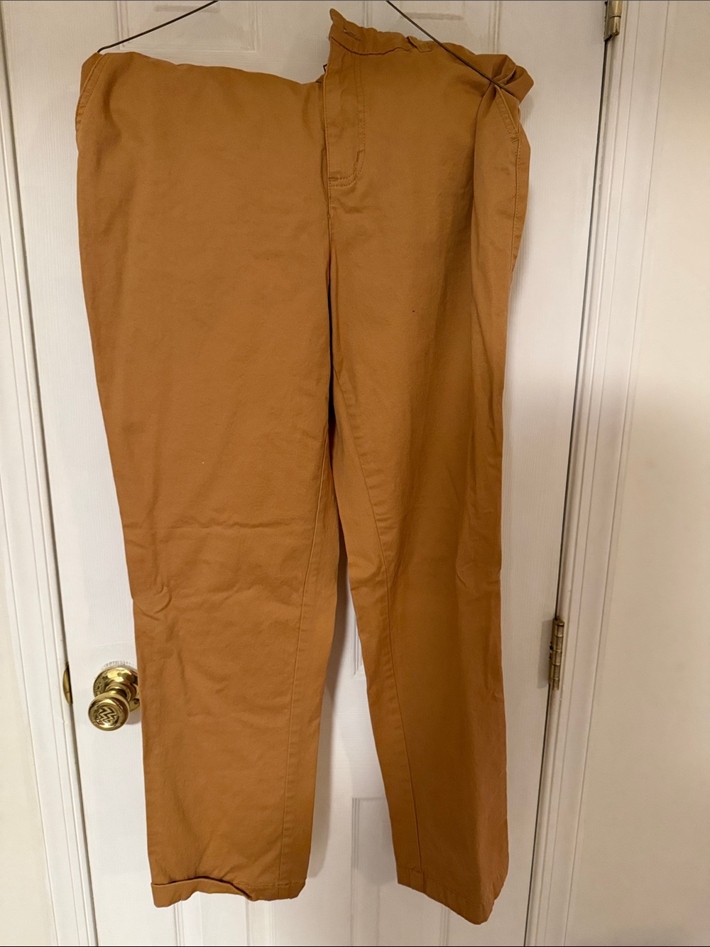 Women's Classic Straight Chino Pants in Caramel Tan